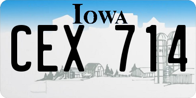 IA license plate CEX714