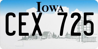 IA license plate CEX725
