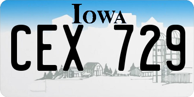 IA license plate CEX729