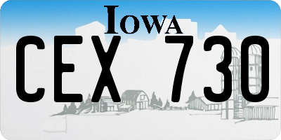 IA license plate CEX730