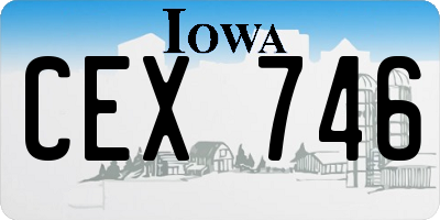 IA license plate CEX746