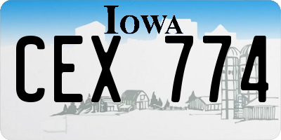 IA license plate CEX774