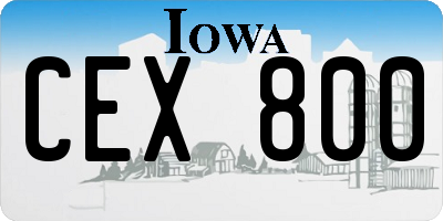 IA license plate CEX800