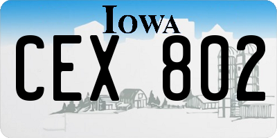 IA license plate CEX802