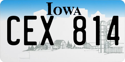 IA license plate CEX814