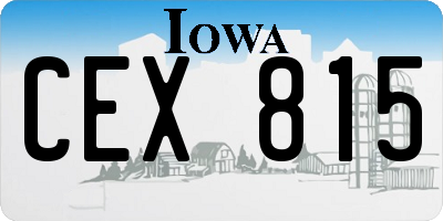 IA license plate CEX815