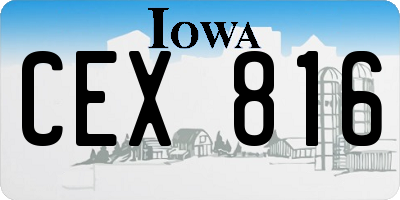 IA license plate CEX816