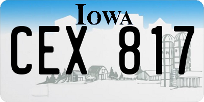 IA license plate CEX817
