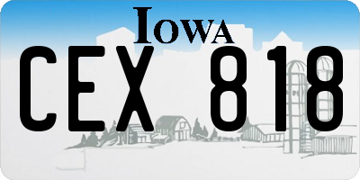 IA license plate CEX818