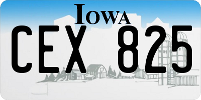 IA license plate CEX825