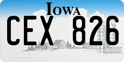 IA license plate CEX826