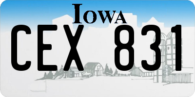 IA license plate CEX831