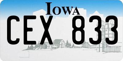 IA license plate CEX833
