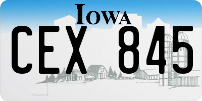 IA license plate CEX845