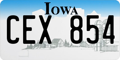 IA license plate CEX854