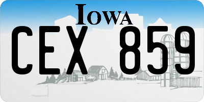 IA license plate CEX859