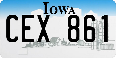 IA license plate CEX861