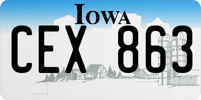 IA license plate CEX863