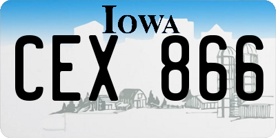 IA license plate CEX866
