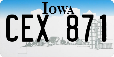 IA license plate CEX871
