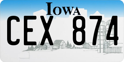 IA license plate CEX874