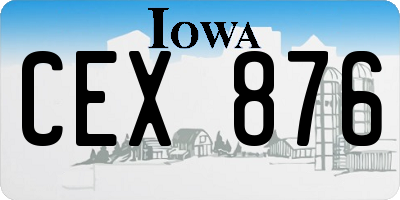 IA license plate CEX876
