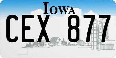 IA license plate CEX877