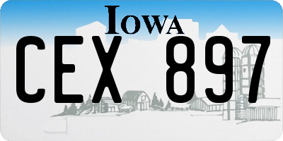 IA license plate CEX897