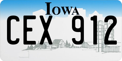 IA license plate CEX912