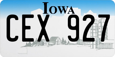 IA license plate CEX927