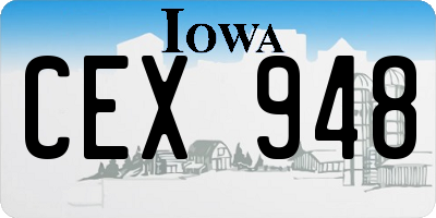IA license plate CEX948