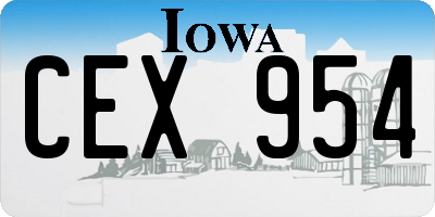 IA license plate CEX954