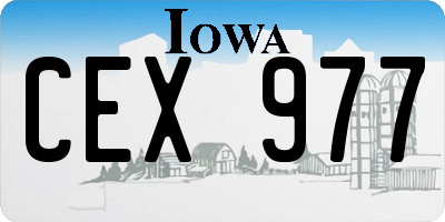 IA license plate CEX977