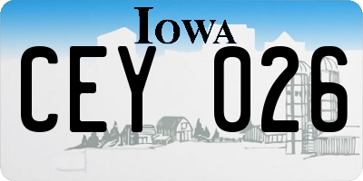 IA license plate CEY026