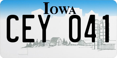 IA license plate CEY041