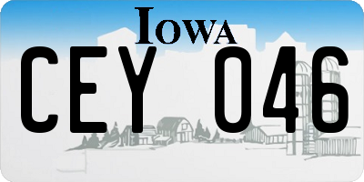 IA license plate CEY046