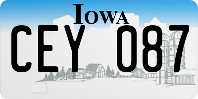 IA license plate CEY087