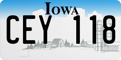 IA license plate CEY118