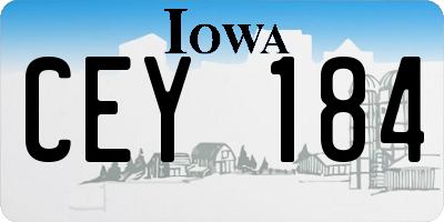 IA license plate CEY184