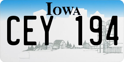 IA license plate CEY194