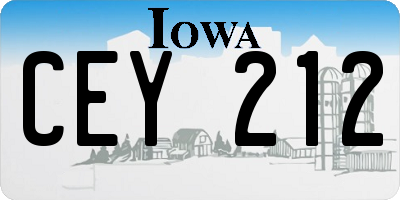 IA license plate CEY212