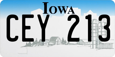 IA license plate CEY213