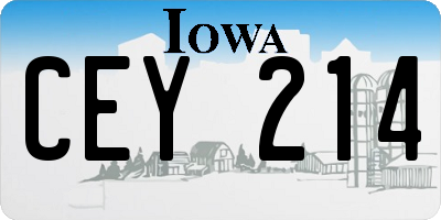 IA license plate CEY214