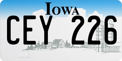 IA license plate CEY226