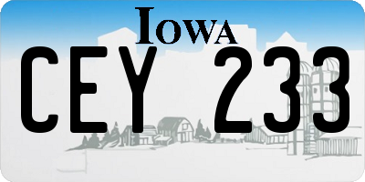 IA license plate CEY233