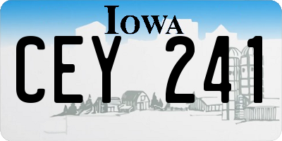 IA license plate CEY241