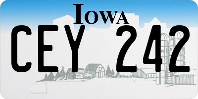 IA license plate CEY242