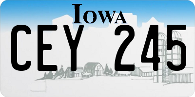 IA license plate CEY245