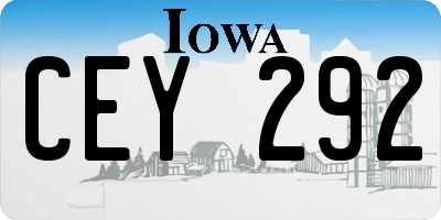 IA license plate CEY292