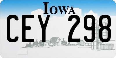 IA license plate CEY298